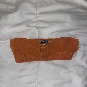 Solid O-Ring Ruched Crop Top